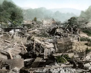 Collapsed: Earthquake damage, Japan