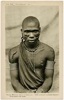 Scar: East African Tribesman - Extensive Scarification, Nose Chain
