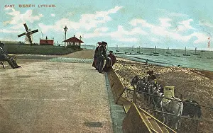Lytham: East Beach at Lytham - Donkey Rides / Windmill