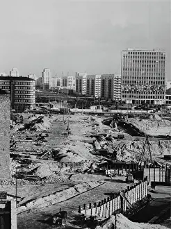East Berlin Alexanderplatz as a large construction site