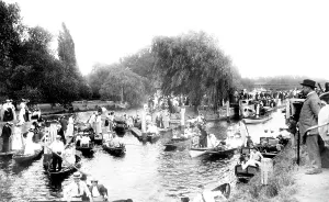 Molesey: East Molesey, Coming Over the Rollers 1896