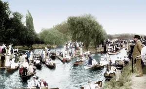 Molesey: East Molesey, Coming Over the Rollers 1896