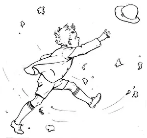 Gust: East Wind (boy chasing hat)