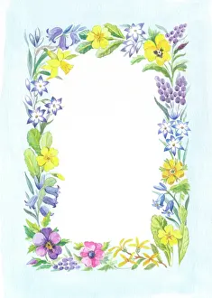 Primroses: Easter Border of Daffodils, Bluebells, Primroses