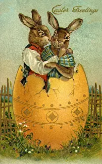 Bunnies: Easter Bunnies in Eggshell