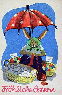 Rabbitt: Easter card. 'Happy Easter!' Rabbitt