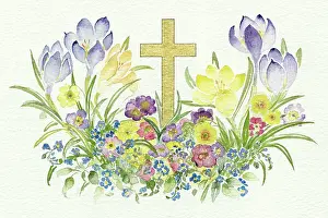 Nots: Easter Cross - with spring time flowers