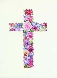 Anemones: Easter Floral Cross