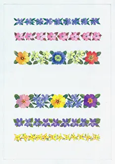 Periwinkle: Easter Floral design -- periwinkle, primroses, violets, etc