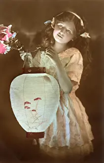 Ethereal: Easter Girl with a large Chinese lantern