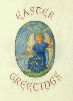 Crapper: Easter Greetings - with Angel in oval