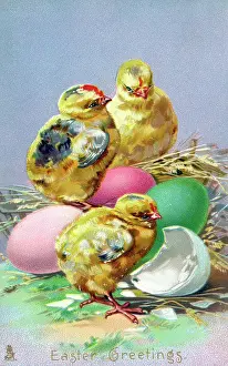 Remarkably: Easter Greetings - Yellow chicks and colourful eggs
