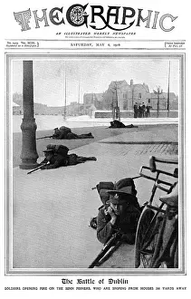 The Easter Rising, 1916: British troops under fire