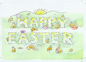 Bunnies: Easter scene