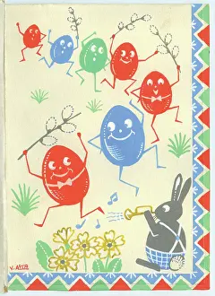 Frolicking: Easter Time ? coloured Easter Eggs