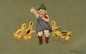 Clutching: Easter Toddler with Chicks