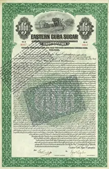 Certificates: EASTERN CUBA SUGAR SHARE