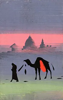 Simplistic: Eastern scene - Arab man and camel