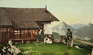 Feuerkogel: Ebensee. Alp hut at Feuerkogel. About 1904