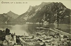 Saline: Ebensee. View of church and salt works. 1910