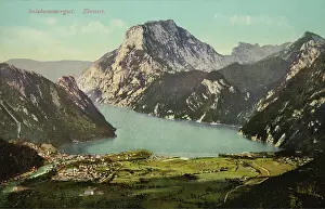 Ebensee: Ebensee. View from above of the village and