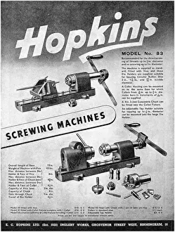Screwing: E.C.Hopkins Machine Tools Screwing Machines 1944
