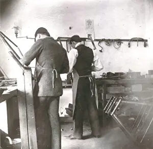 Orville: Ed Sines and Orville Wright in the back room of the bicycle