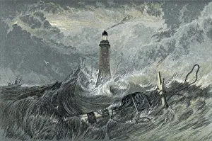 Shipwreck: Eddystone lighthouse, built on the Eddystone Rock