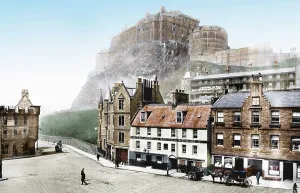 Grassmarket: Edinburgh, Castle from Grassmarket 1897