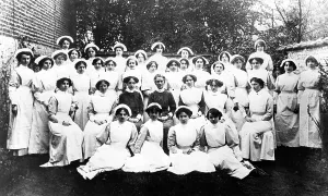 Cavell: Edith Cavell with group of nurses, Brussels, Belgium