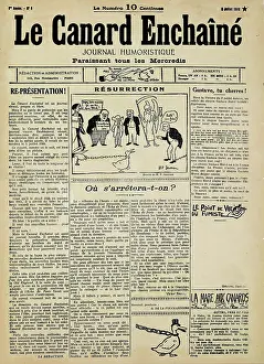 Canard: Edition of Le Canard Enchaine, satirical newspaper