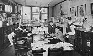 Assessing: In the editor's room: a special artist's drawing is brought