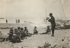 Campfire: Edmonton scouts, campfire on beach, Canada