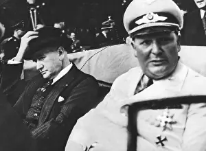 Daladier: Edouard Daladier and Hermann Goering in Munich, 1938