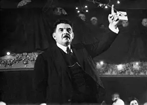 Herriot: Edouard Herriot at an election event, 1936