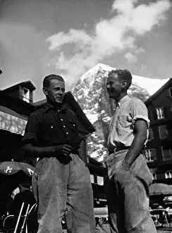 Eiger: Eduard Rainer and Willy Angerer in front of the Eiger north