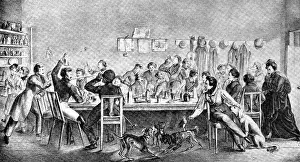 Binge: education, students in a tavern, binge, circa