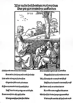 Tuition: education, teaching, teacher and students, woodcut
