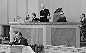 Benes: Edvard Benes as a speaker at the League of Nations, 1934