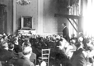 Discussed: Edward Grey speaks to journalists about naval armaments