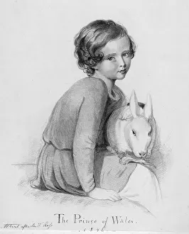 Rabbits: Edward Prince of Wales with pet rabbit