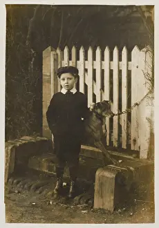 Whippet: EDWARDIAN BOY AND DOG