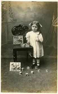 Bricks: Edwardian Child with Toy Bricks