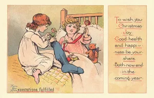 Nightclothes: Edwardian Christmas card