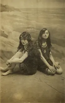 Swimsuits: Two Edwardian girls