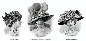 Toque: Edwardian hats using floral decorations 1909