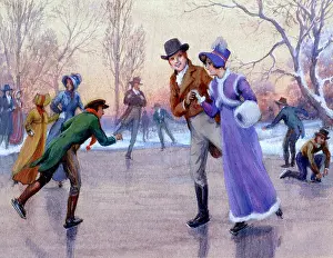 Forestier: Edwardian ice skating scene