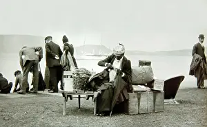Parcel: Edwardian passengers waiting to board a boat