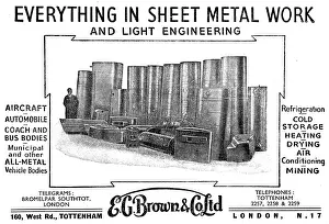 E.g.brown: E.G.Brown 160 West Road Tottenham. Sheet Metal Workers