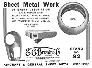 E.g.brown: E.G.Brown - Aircraft Oil Tanks, Engine Cowls & Seats. AID